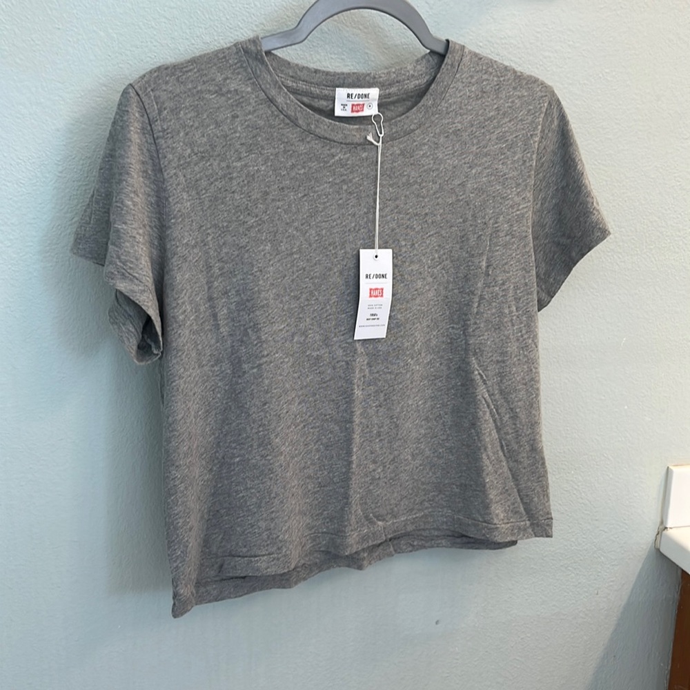 Hanes re done grey boxy tee nwt size medium